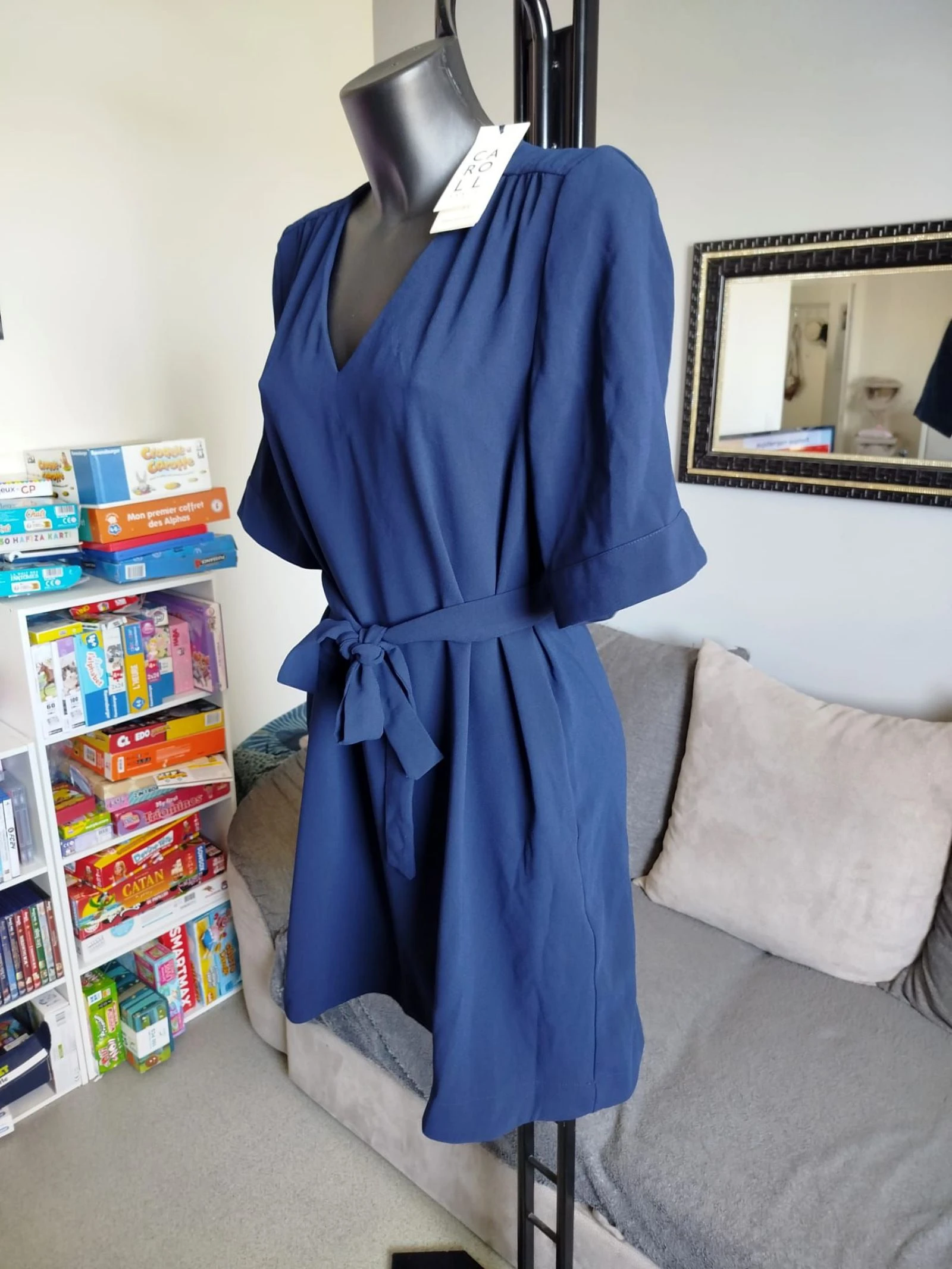 Caroll navy blue rnoe dress 44 – photo 4